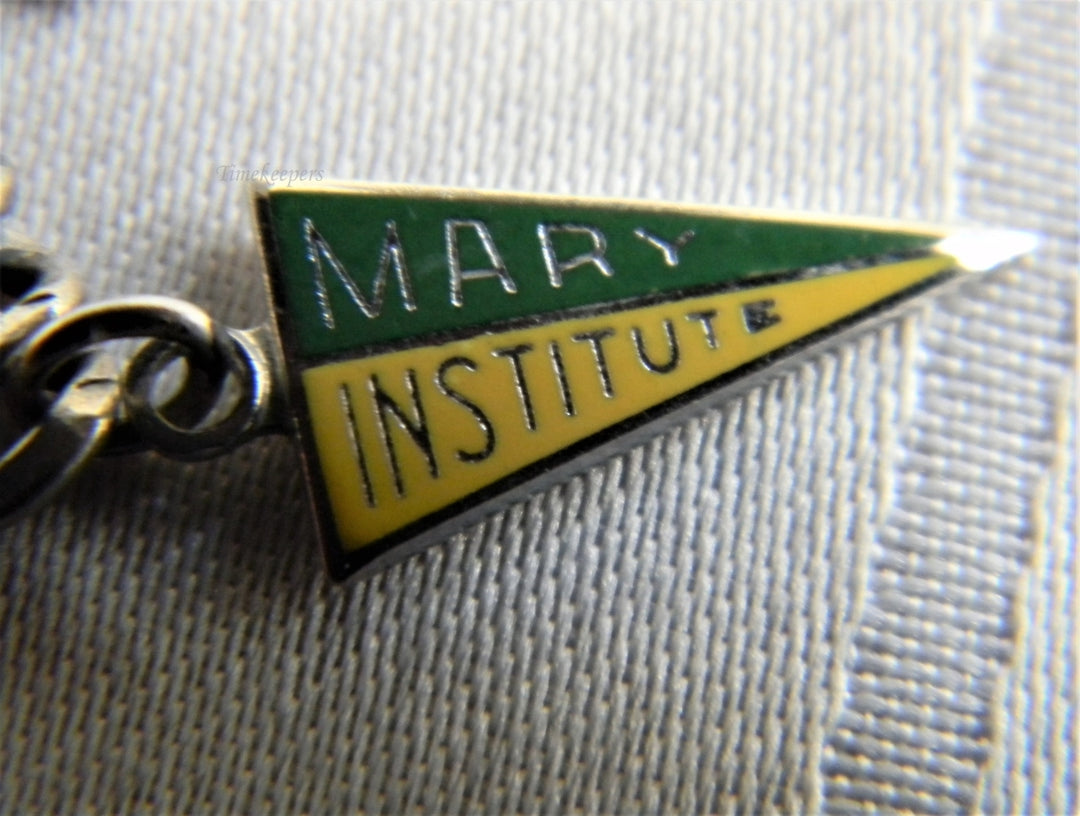 p236 Nice Curb Chain Sterling Silver Charm Bracelet with 3 Charms from St. Louis