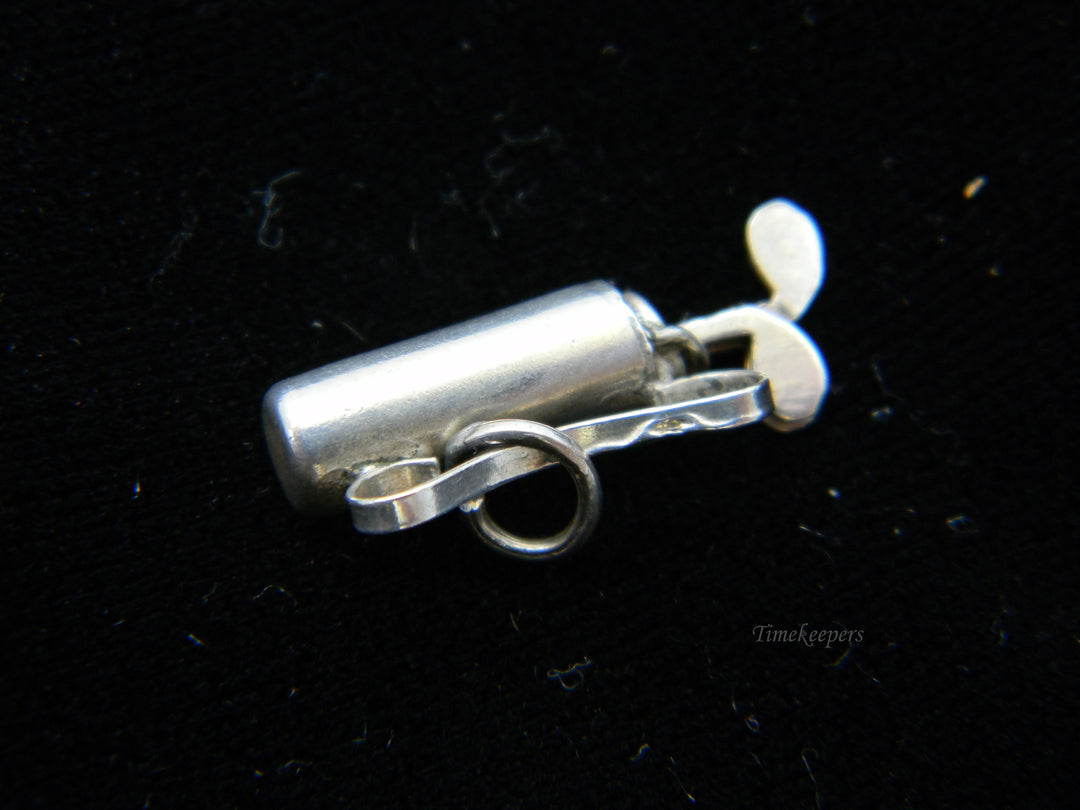 j314 Cute Preowned Golf bag and Clubs Charm/ Pendant Sterling Silver