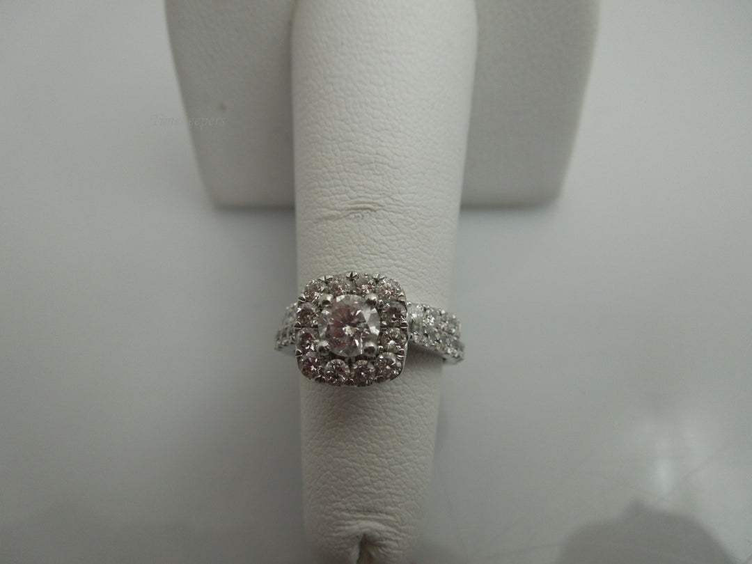 j708 Elegant Halo diamond Engagement ring with Diamond Wedding Band Size 4.75