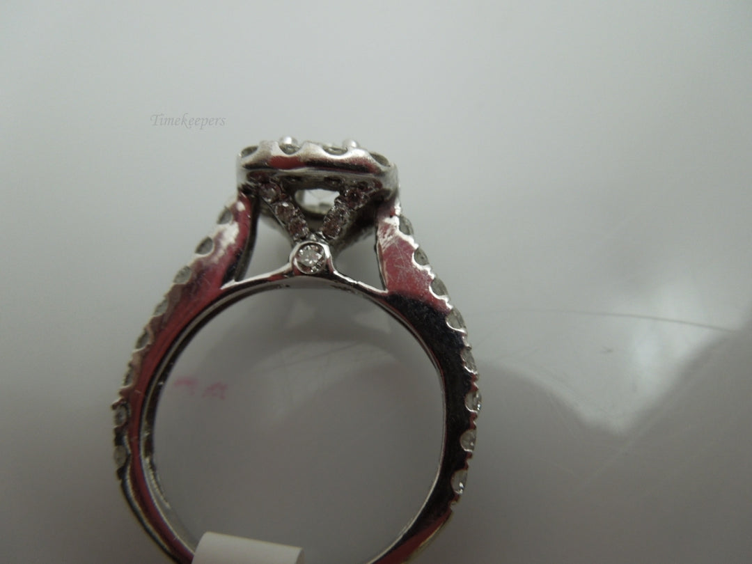 j708 Elegant Halo diamond Engagement ring with Diamond Wedding Band Size 4.75