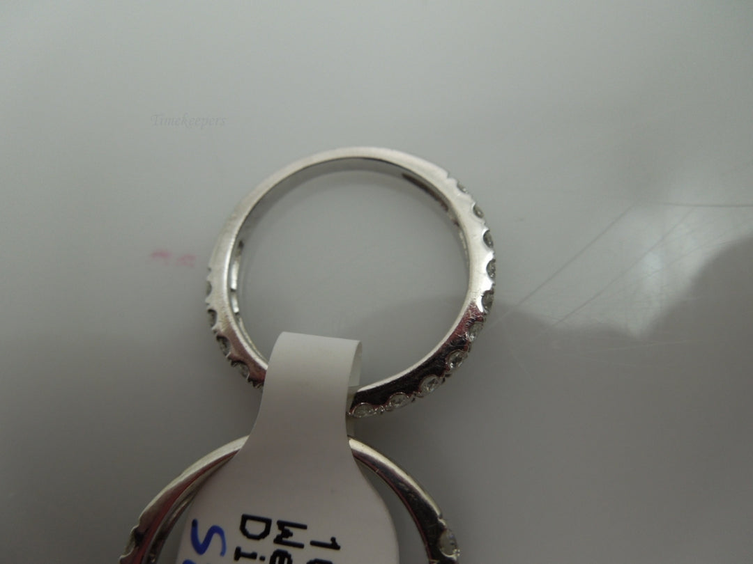 j708 Elegant Halo diamond Engagement ring with Diamond Wedding Band Size 4.75