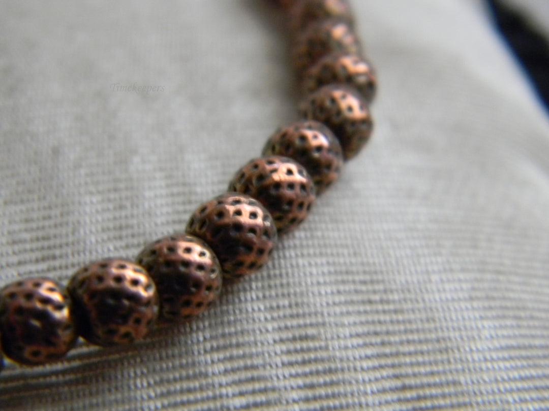 p240 Silver Tone Bangle Energy Bracelet Copper Dimpled Beads by Alex and Ani