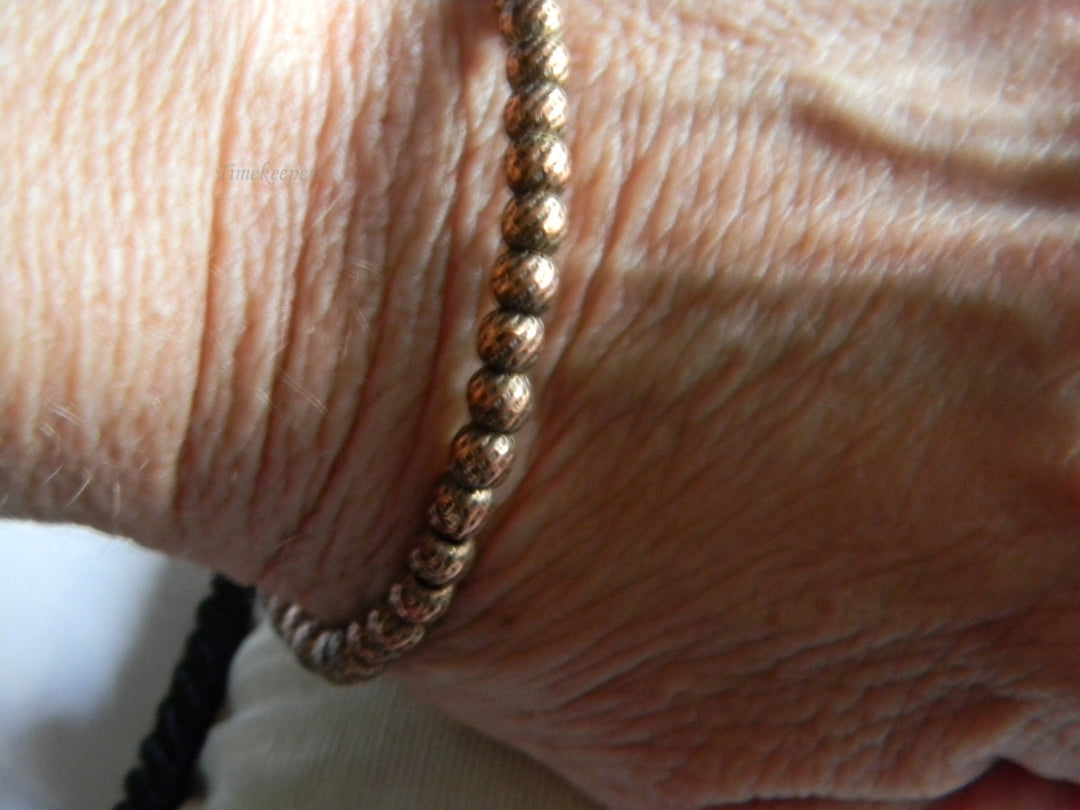 p240 Silver Tone Bangle Energy Bracelet Copper Dimpled Beads by Alex and Ani