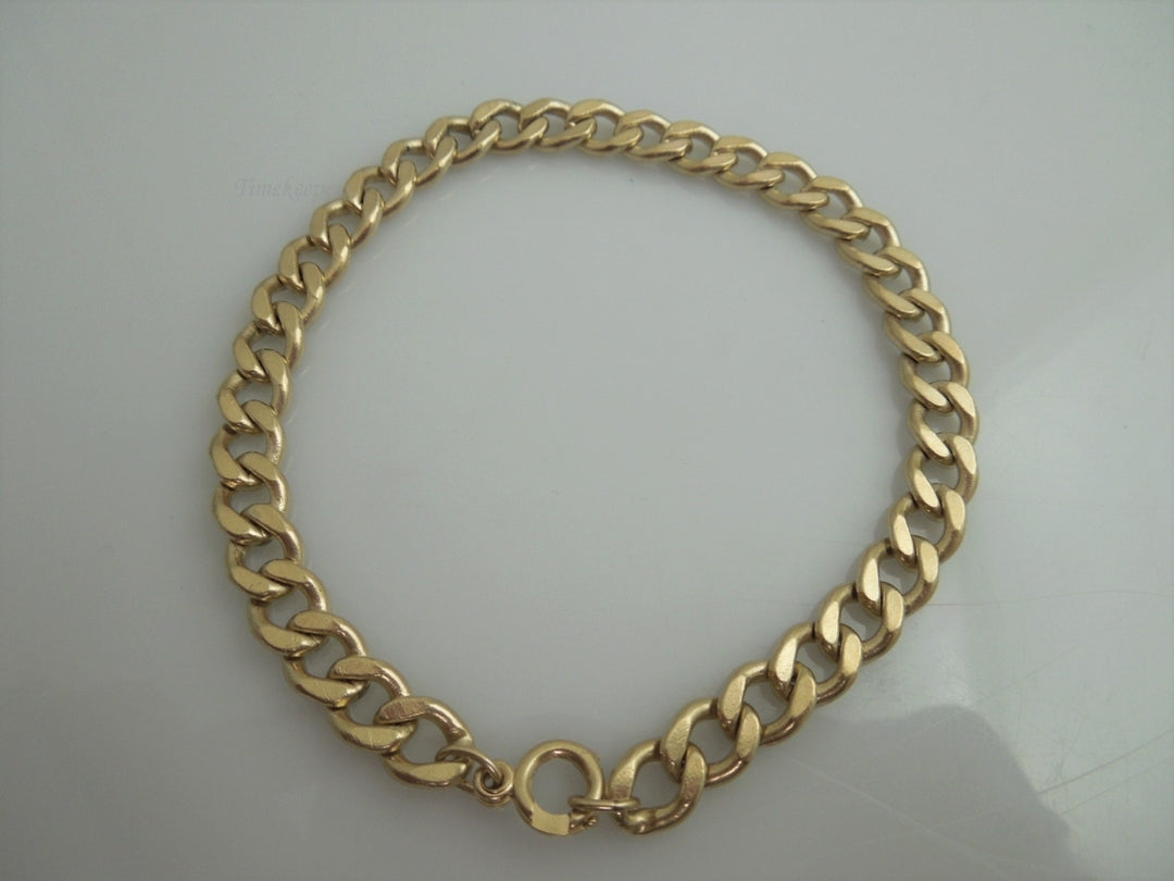 j726 Solid Unisex 14kt Yellow Gold 8.25" Curb Link Bracelet