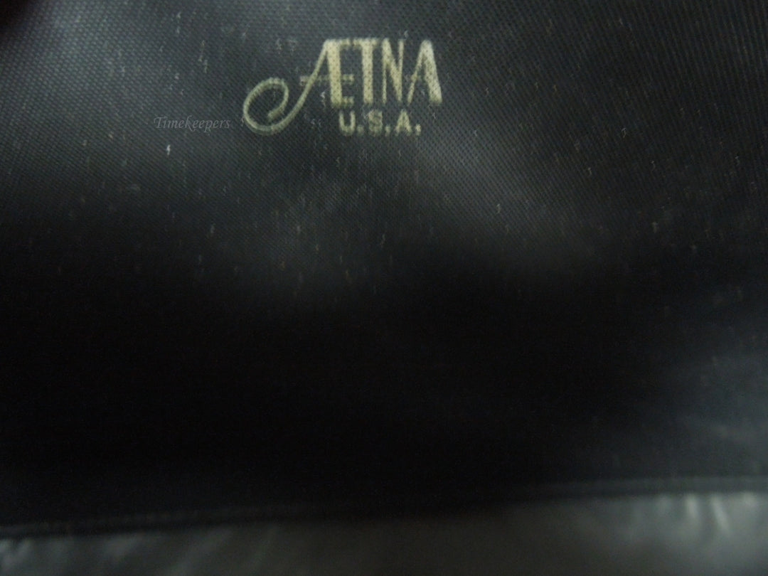 r032 Aetna Vintage Frame Handbag, Satchel Bag Purse, Big Black Patent Leather Made in USA