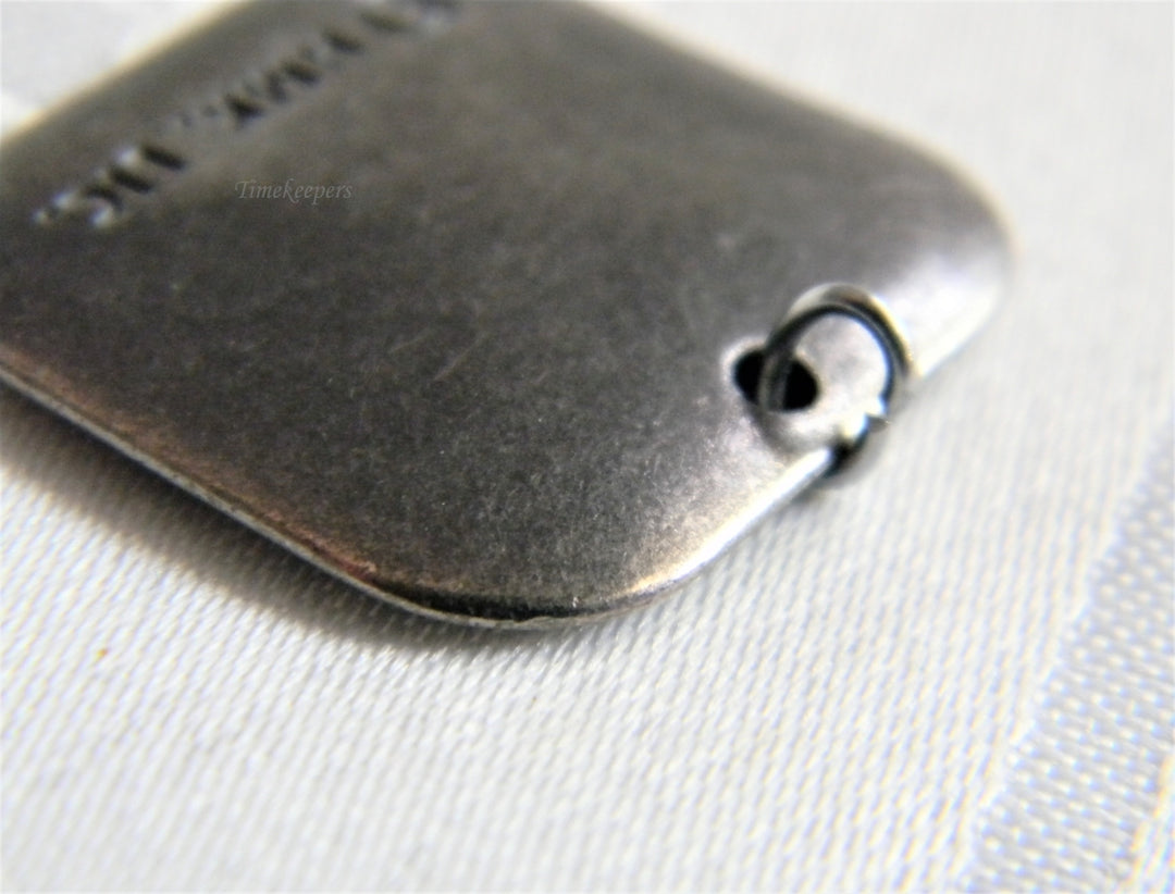 p245 Vintage Silver Tone HMK LIC Square Pendant/ Charm with Heart (No Chain)