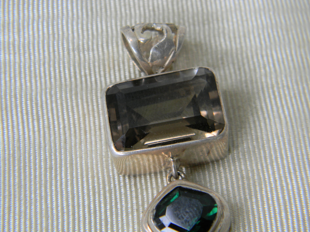 h382 Beautiful Sterling Silver Lori Bonn Triple Drop Pendant 3 Stones