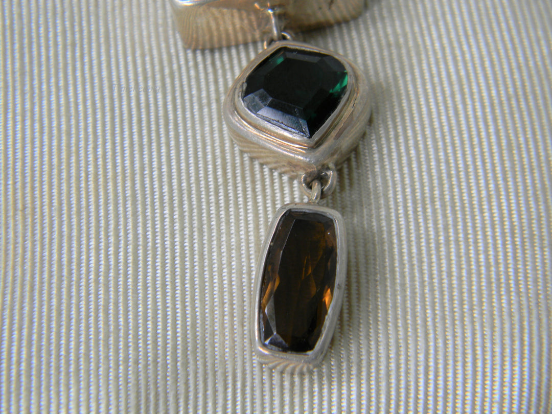 h382 Beautiful Sterling Silver Lori Bonn Triple Drop Pendant 3 Stones