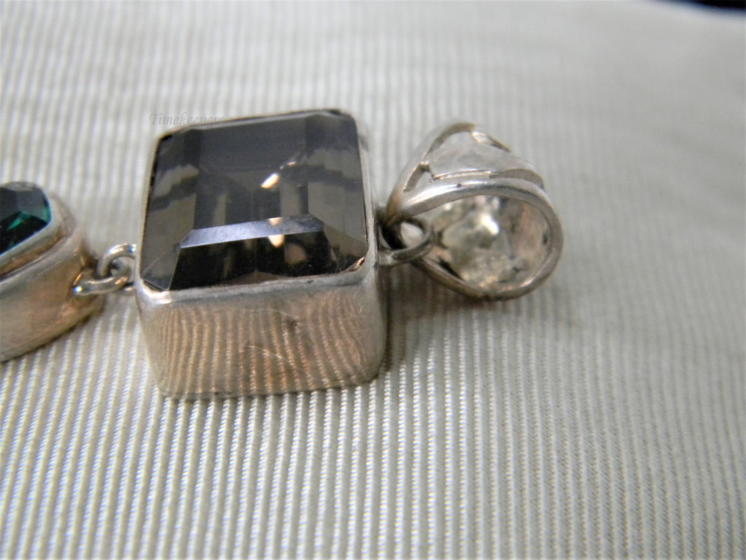 h382 Beautiful Sterling Silver Lori Bonn Triple Drop Pendant 3 Stones