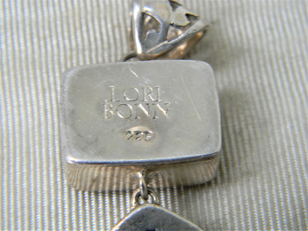 h382 Beautiful Sterling Silver Lori Bonn Triple Drop Pendant 3 Stones