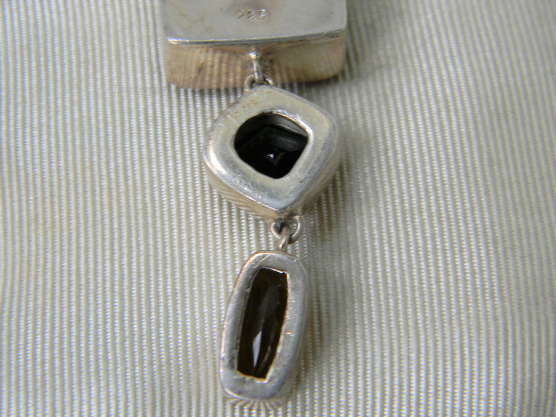 h382 Beautiful Sterling Silver Lori Bonn Triple Drop Pendant 3 Stones