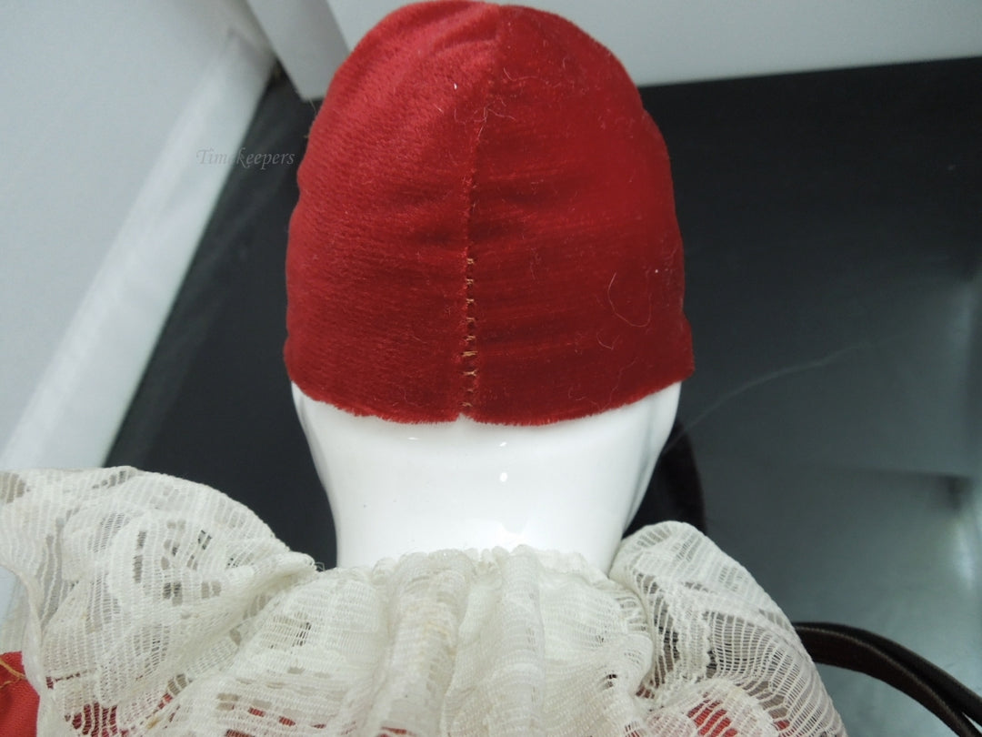 h683 Wonderful Vintage Clown Doll with cloth Body Porcelain Head, Hands, Feet