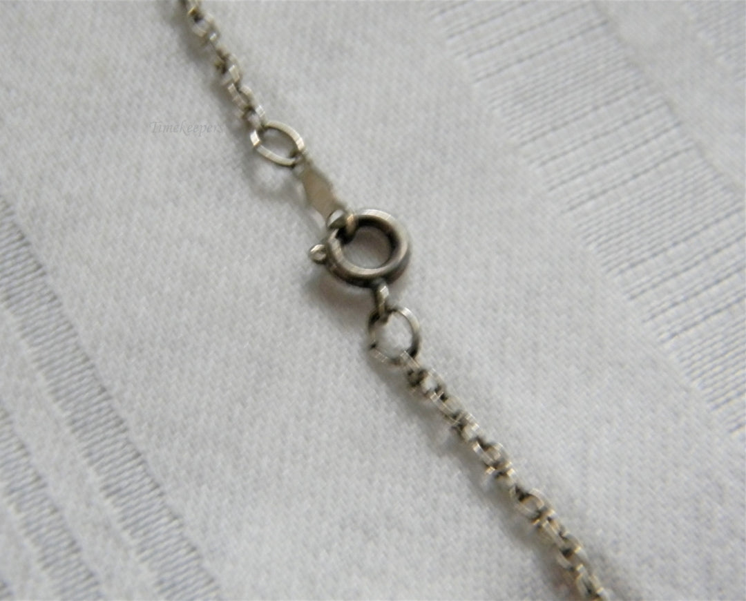 p262 Vintage 925 Sterling Silver Rope Chain with Filigree Cross Pendant