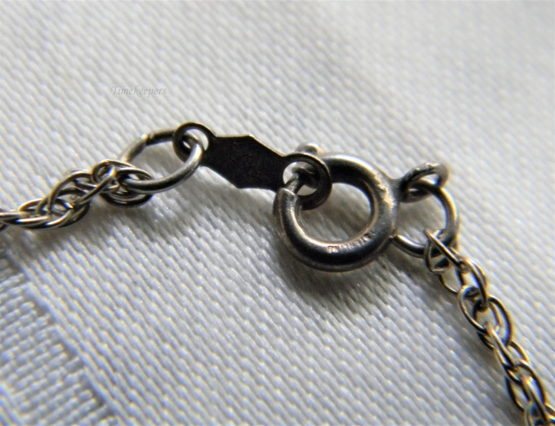 p262 Vintage 925 Sterling Silver Rope Chain with Filigree Cross Pendant