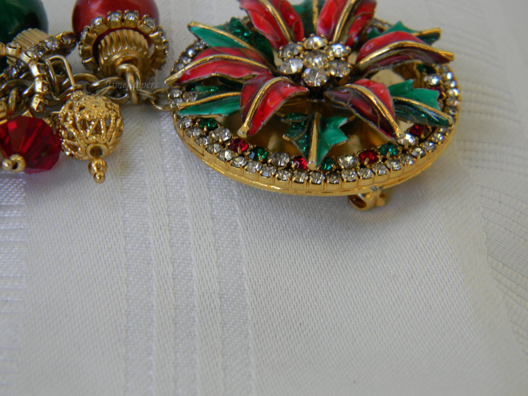 h388 Stunning Lunch at the Ritz Convertible Poinsettia Christmas Brooch/ Pendant