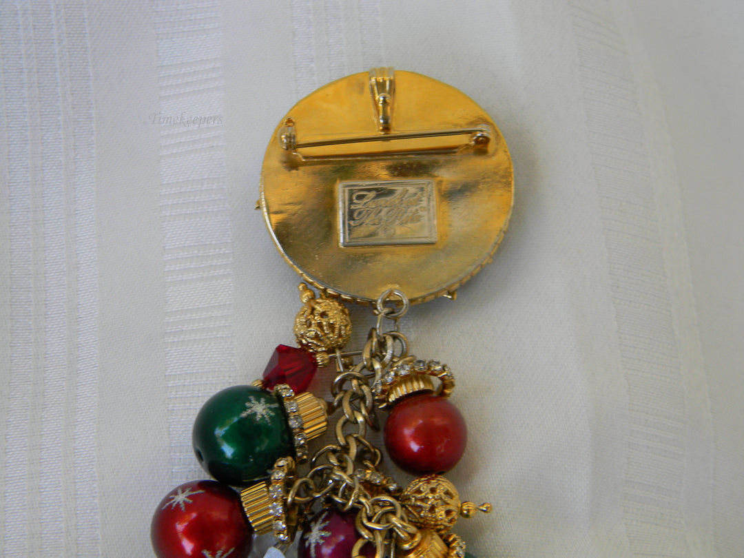 h388 Stunning Lunch at the Ritz Convertible Poinsettia Christmas Brooch/ Pendant