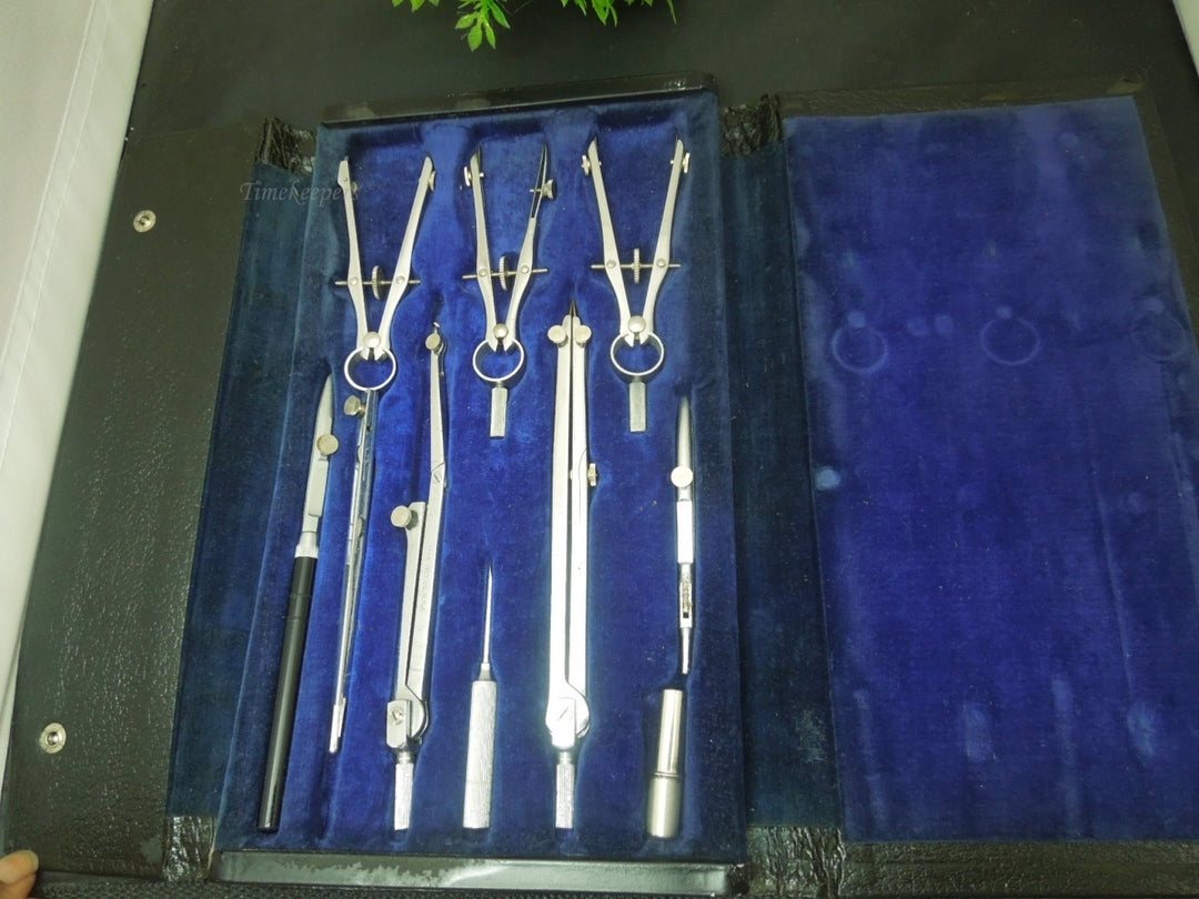 r072 Vintage Park Instrument Co. No. 900 Drafting Tool Compass Set in Case