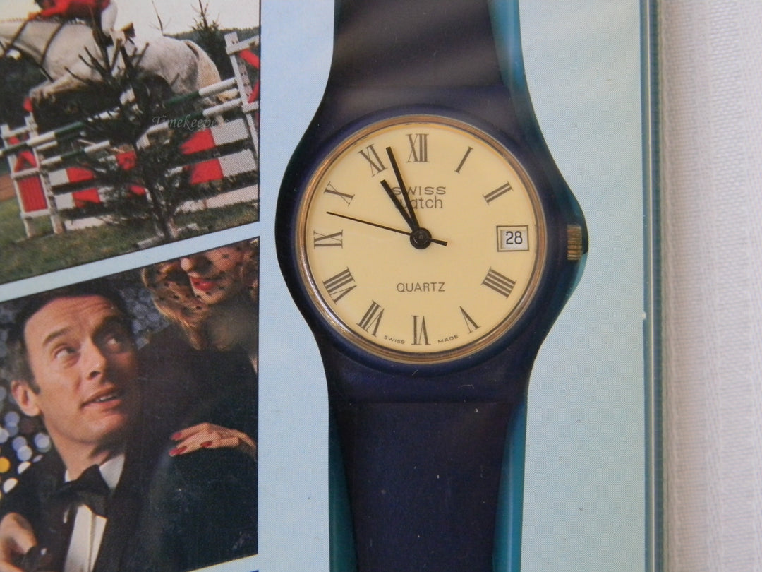 h395 Original Sealed Packaging Men's Swiss Watch by Charles Perrin in Navy