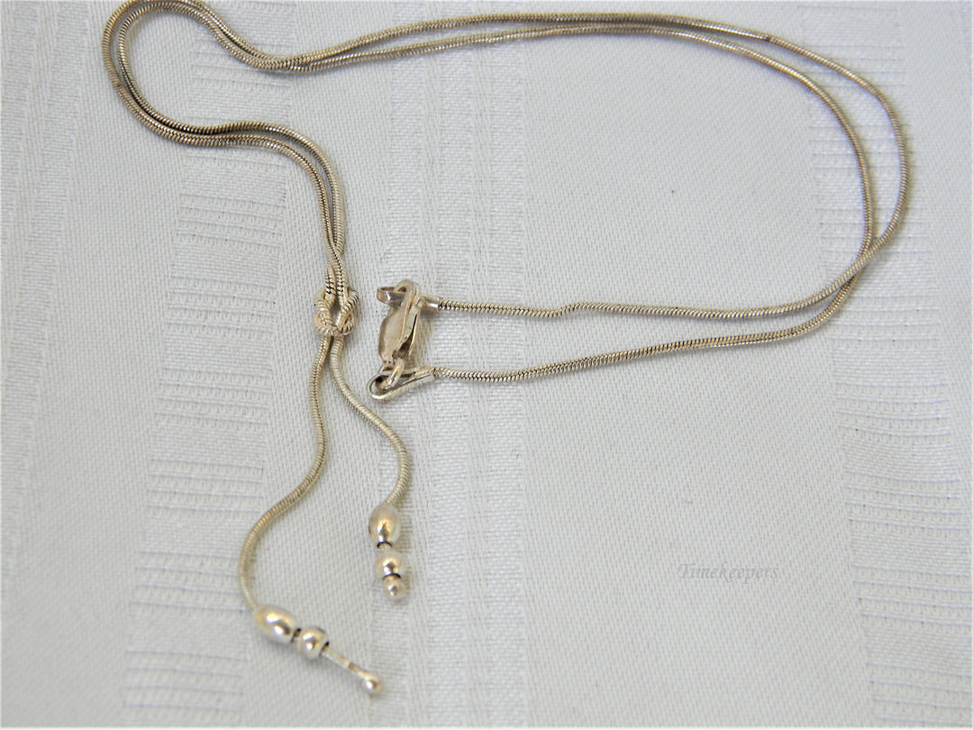 j338 Beautiful Sterling Silver Lariat Style Necklace