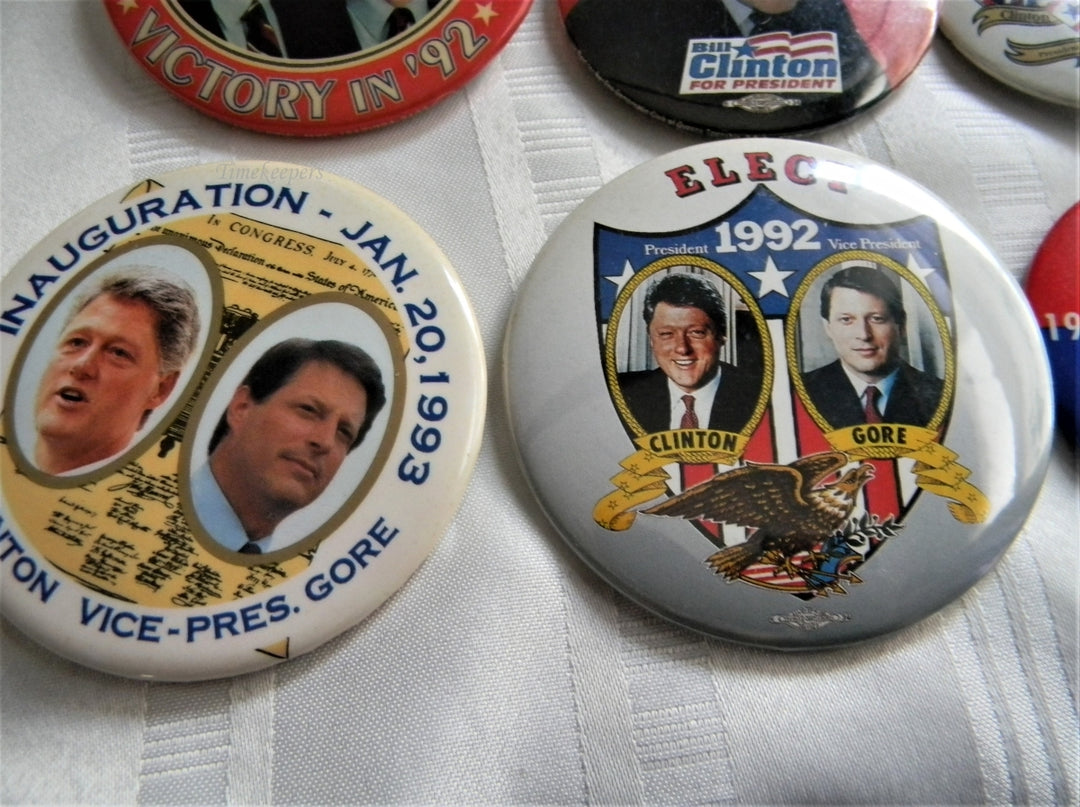 p278 Lot of Six Campaign Buttons, '92 and '96 Clinton - Gore plus Inauguration