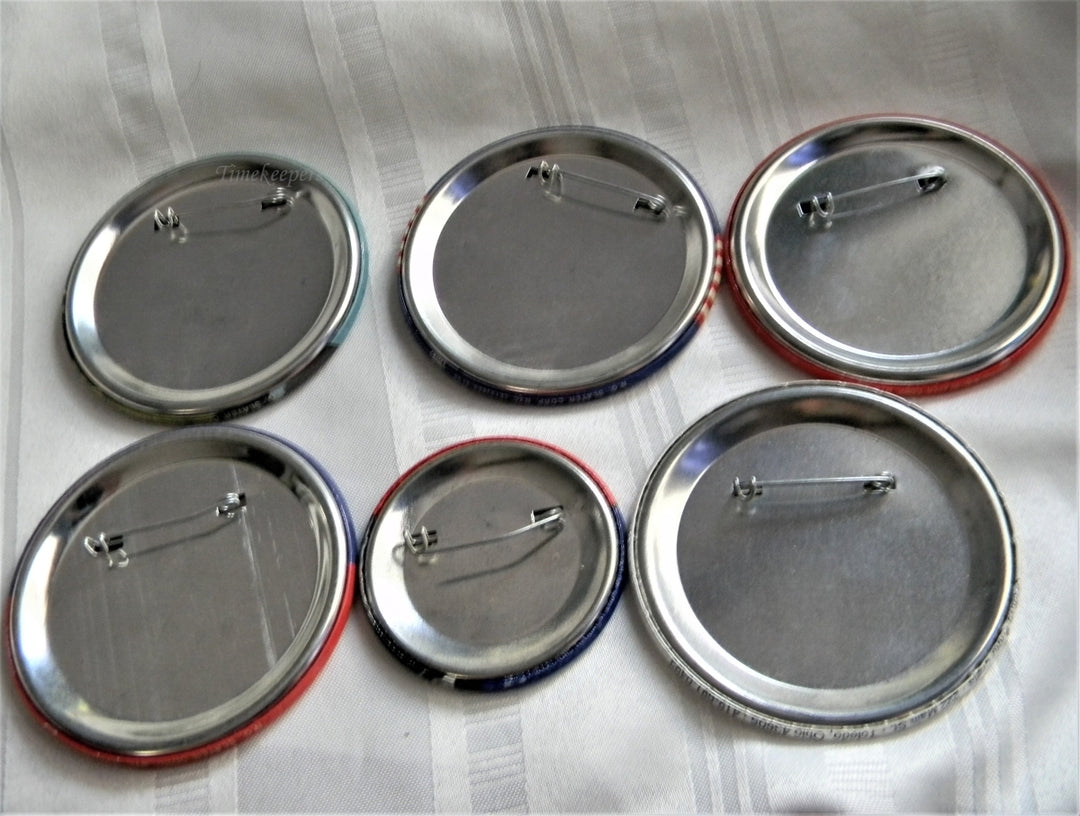 p279 Lot of Six Campaign Buttons, '92 and '96 Clinton - Gore