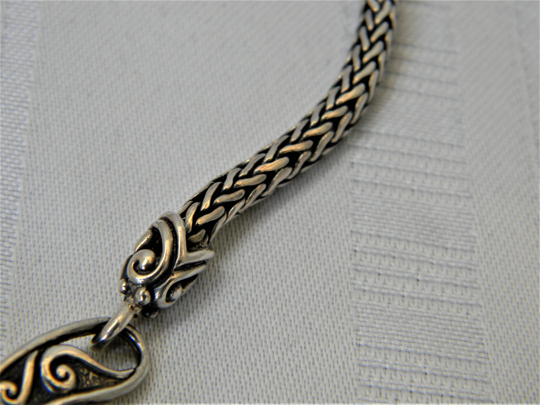 j343 Stunning Vintage Sterling Silver Heavy Heart Pendant