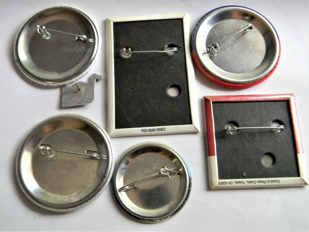 p283 Lot of Seven Campaign Buttons Lapel Pin, 1992 and '96 Clinton - Gore