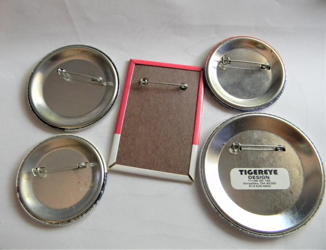 p285 Lot of Five Campaign Buttons - Pins, '92 and '96 Clinton - Gore