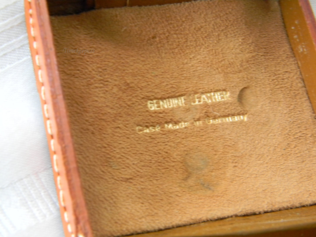 h403 (2) Leather Luggage Style Folding Endura Travel Alarm Clocks