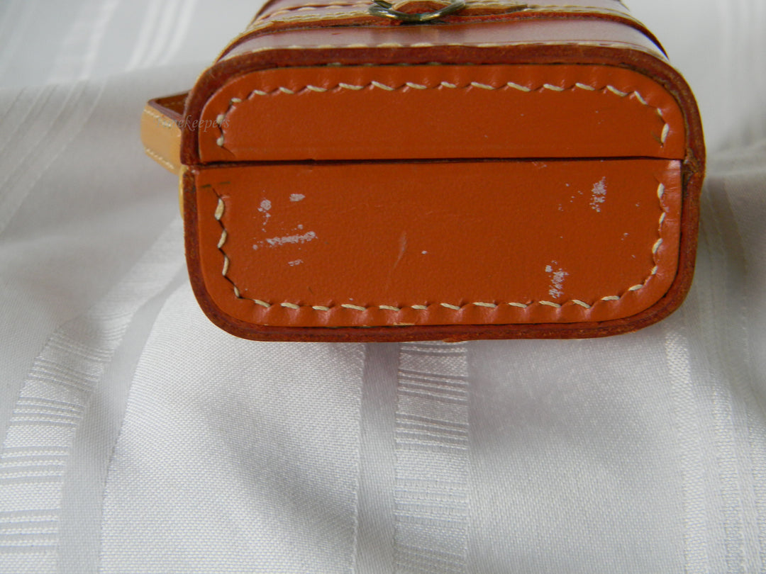 h403 (2) Leather Luggage Style Folding Endura Travel Alarm Clocks