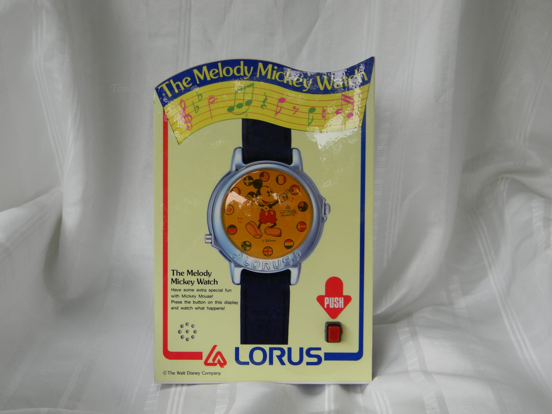 h406 Vintage Musical Display Ad for Musical Mickey Mouse Watch