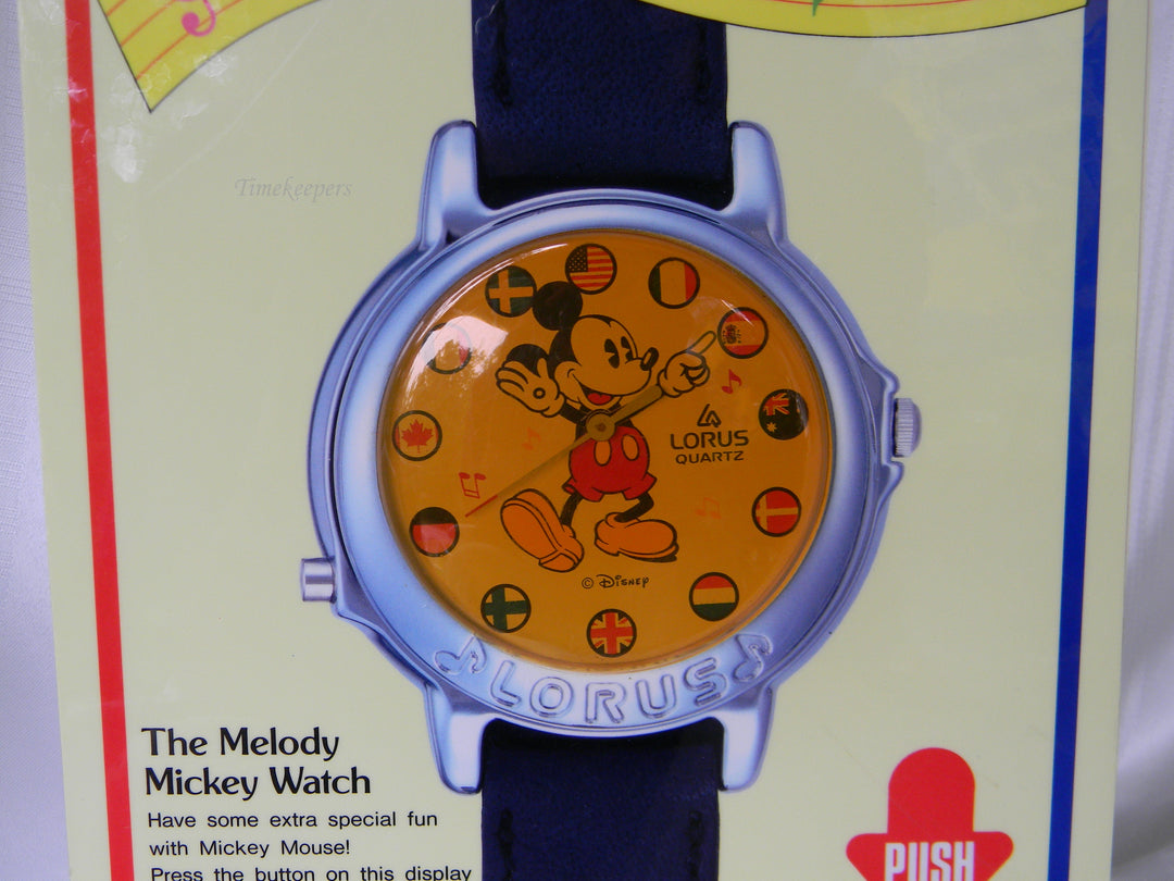 h406 Vintage Musical Display Ad for Musical Mickey Mouse Watch