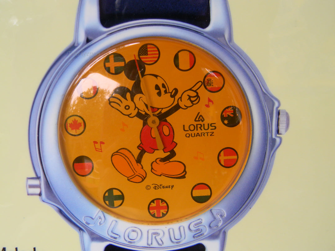 h406 Vintage Musical Display Ad for Musical Mickey Mouse Watch
