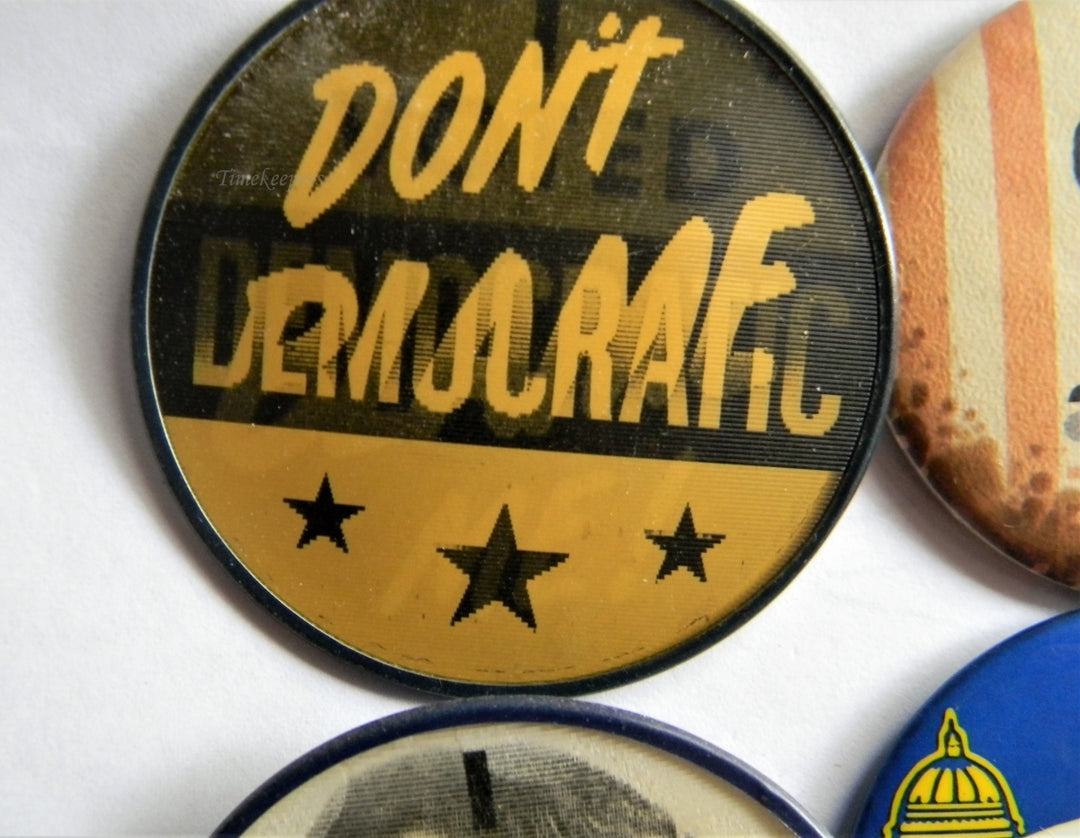 p296 Lot of Six Campaign Buttons - Pins, Kit Bond, Democratic, Walter, Todd etc.