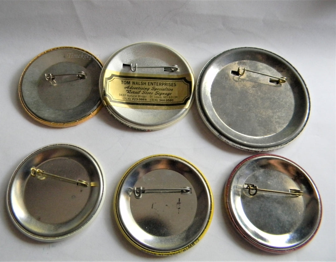 p297 Lot of Six Funny Buttons - Pins, I'm Not Fat, Just short for my Weight Etc.