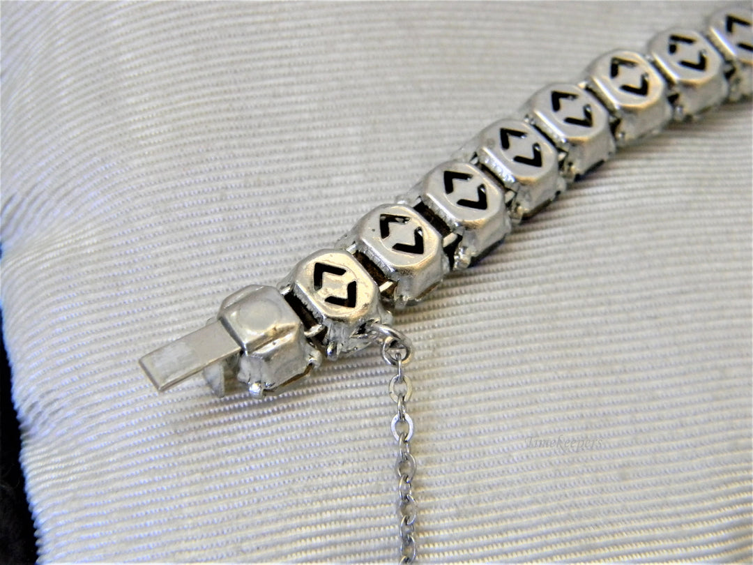 j357 Stunning Vintage Silver Tone Bracelet with Blue &amp; Clear Stones