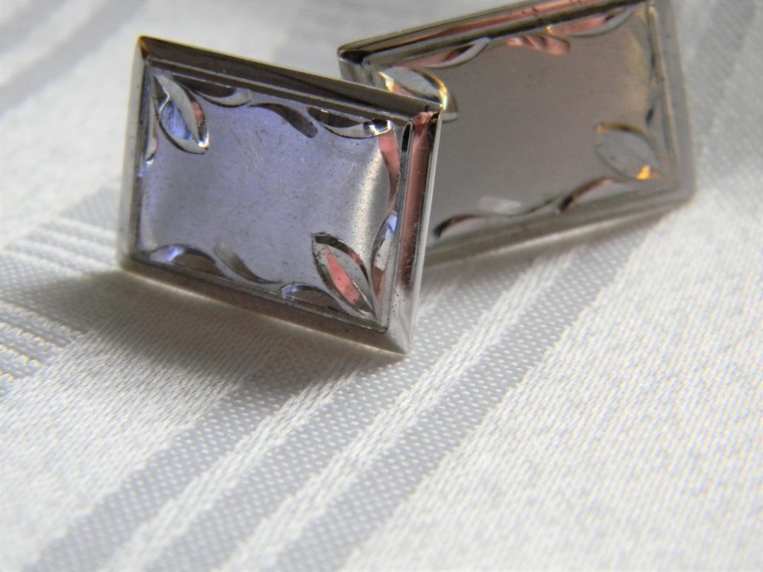 h426 Handsome Vintage Lamode Sterling Silver Rectangle Cuff Links