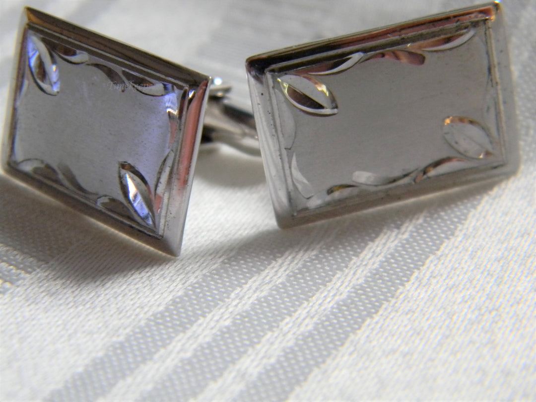 h426 Handsome Vintage Lamode Sterling Silver Rectangle Cuff Links