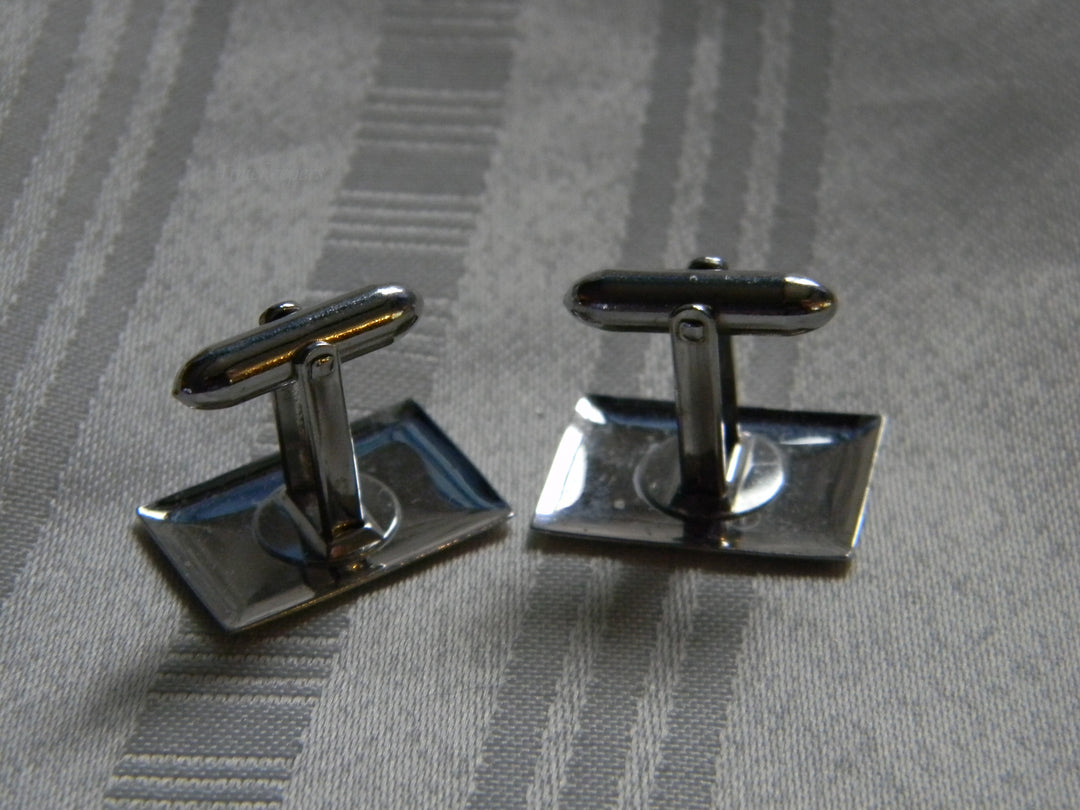 h426 Handsome Vintage Lamode Sterling Silver Rectangle Cuff Links