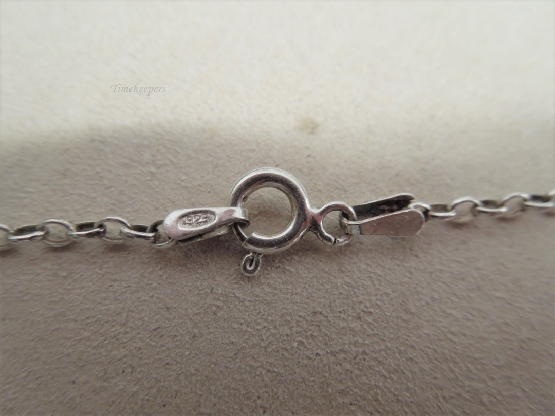 k566 Lovely Ladies Sterling Silver Green Stone Necklace