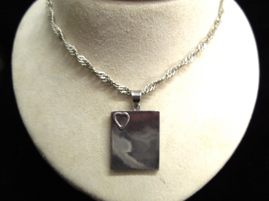 k573 Pretty Sterling Silver Book Locket on a 14" Silver Tone Chain