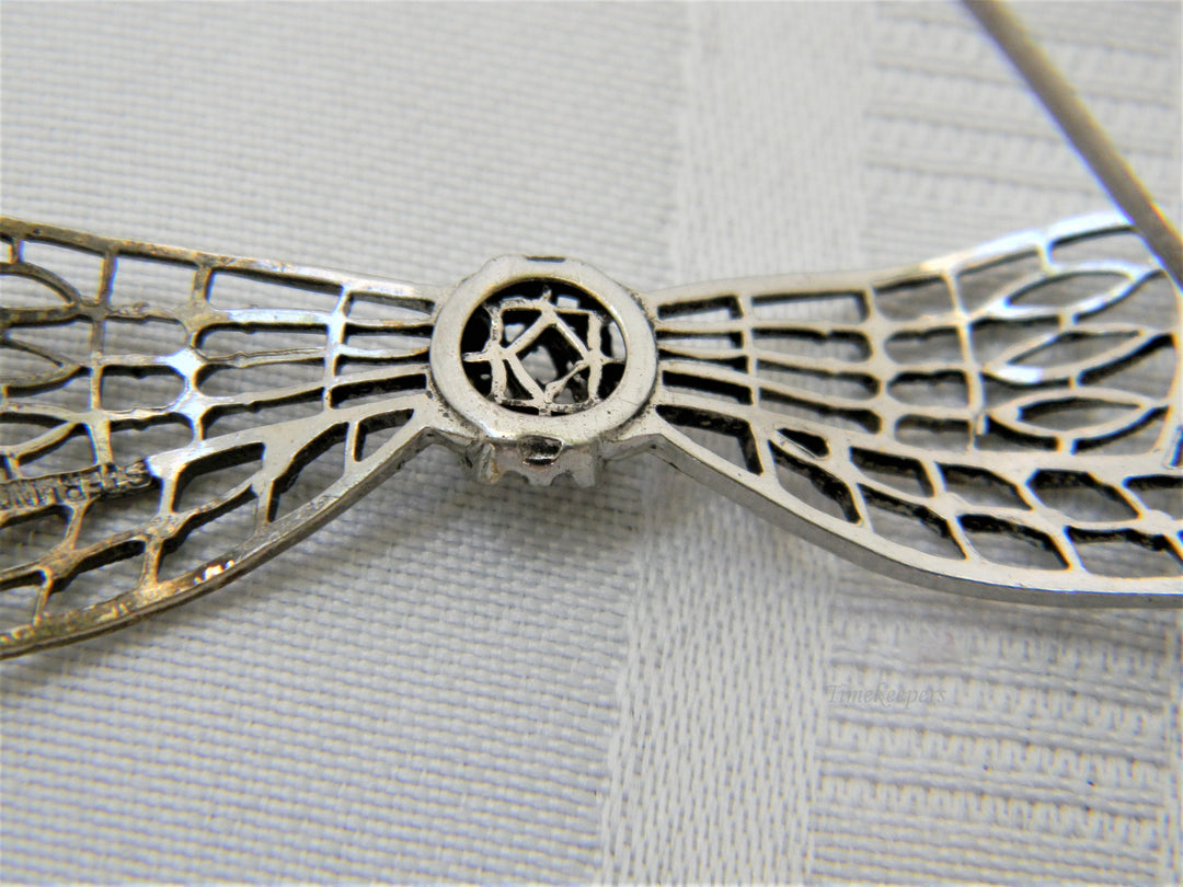 j383 Beautiful Vintage Sterling Cut Out Design Bow Brooch