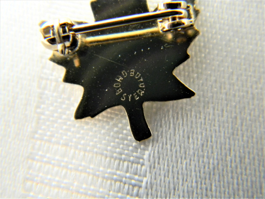 j387 Cute Little Maple Leaf Pin in Sterling Silver with Gold Wash Pin