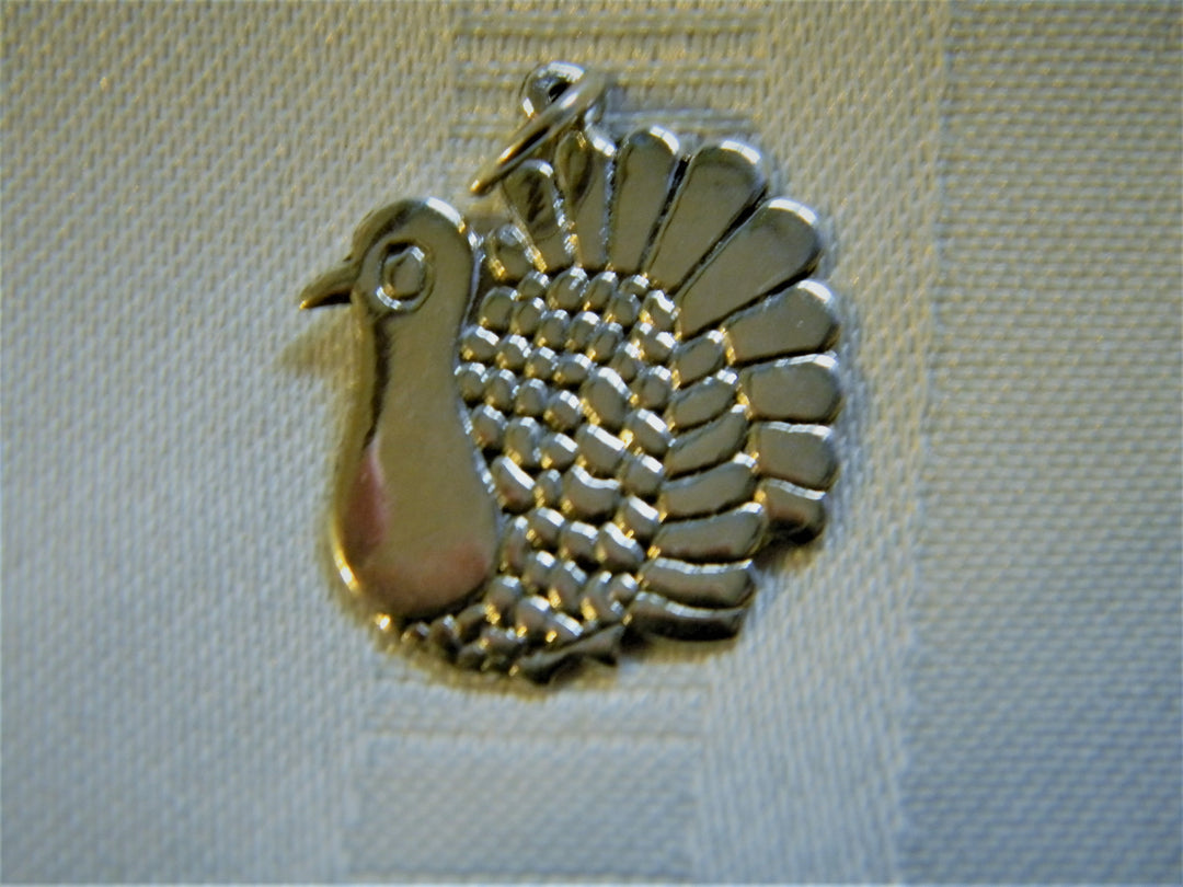 h447 Sterling Silver Turkey Charm or Pendant