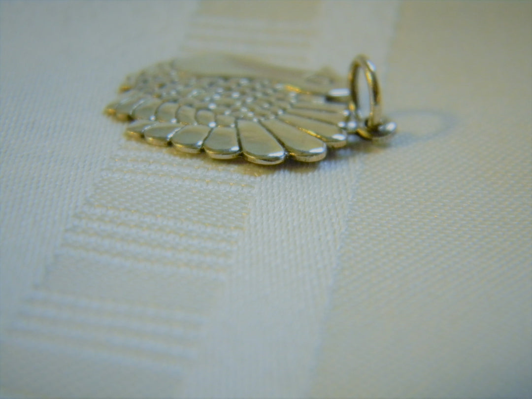 h447 Sterling Silver Turkey Charm or Pendant