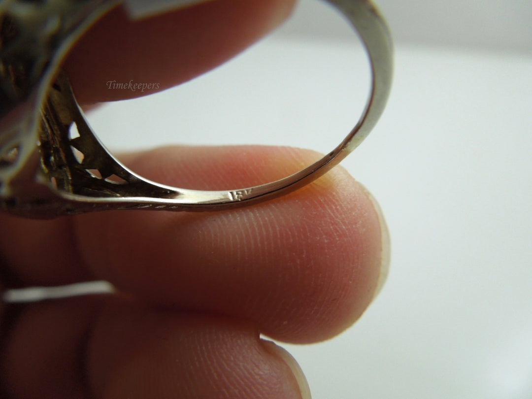 k591 Lovely Antique Art Deco 18kt White Gold 3 Diamond Ring Size 6.25