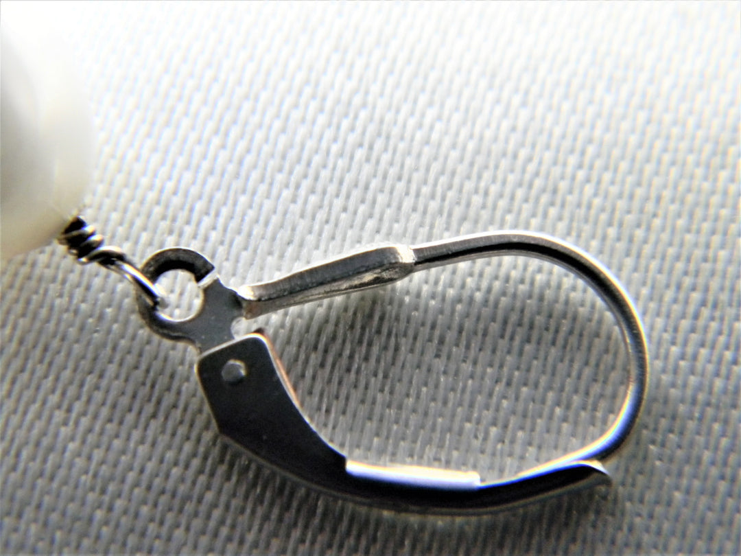 j391 Stunning Freshwater Pearl Dangle Sterling Silver Earrings