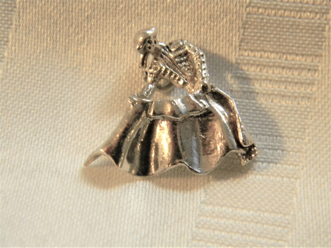 h453 Great Sterling Silver Bull Fighter Matador Charm or Pendant
