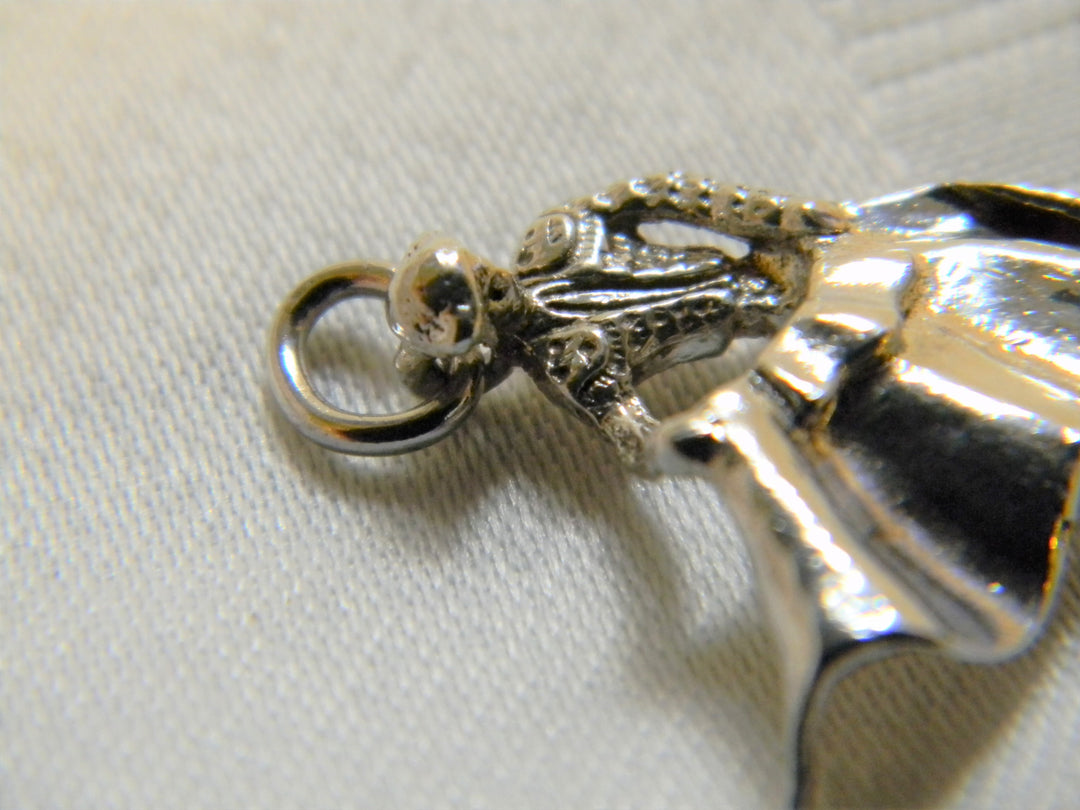 h453 Great Sterling Silver Bull Fighter Matador Charm or Pendant