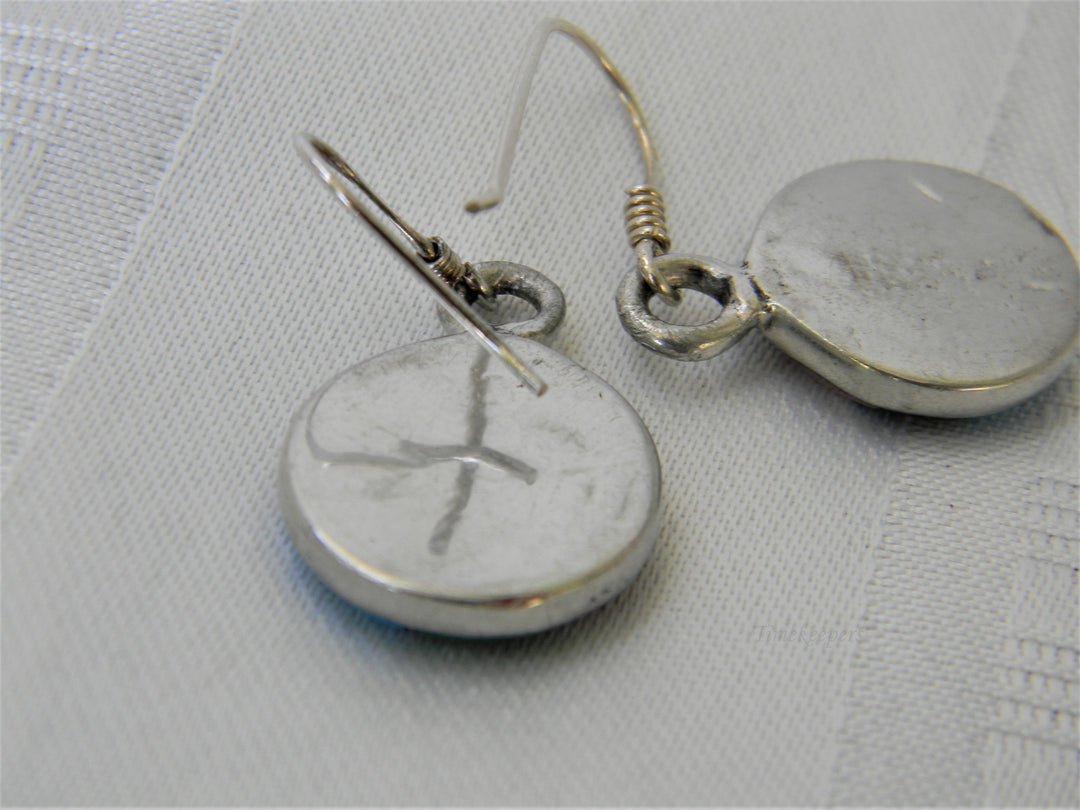 j398 Beautiful Sterling Silver Earrings with Gem Stones on French Hooks